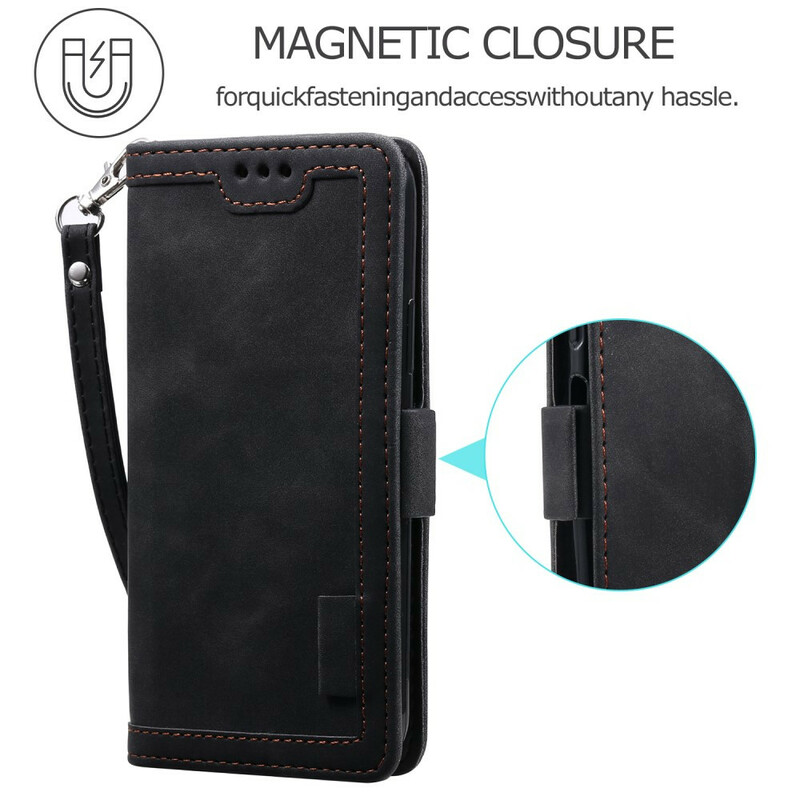 Housse Simili Cuir iPhone 12 Max / 12 Pro Bicolore Contours Renforcés Housse Simili Cuir iPhone 12 Max / 12 Pro Bicolore Contours Renforcés