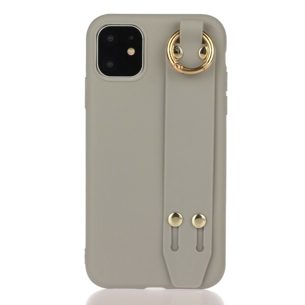 Coque iPhone 12 / 12 Pro Silicone avec Sangle Support