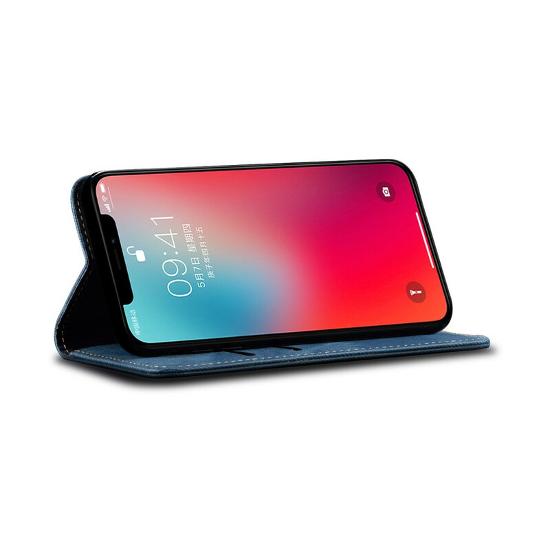 Flip Cover iPhone 12 Max / 12 Pro Simili Cuir Texture Jeans Flip Cover iPhone 12 Max / 12 Pro Simili Cuir Texture Jeans