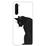 Coque OnePlus Nord Chat Noir Pensif Coque OnePlus Nord Chat Noir Pensif