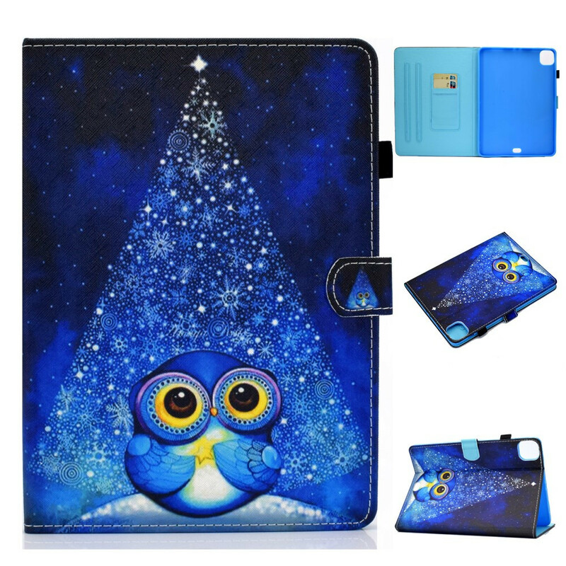 Housse iPad Air 10.9" (2020) Hibou Bleu