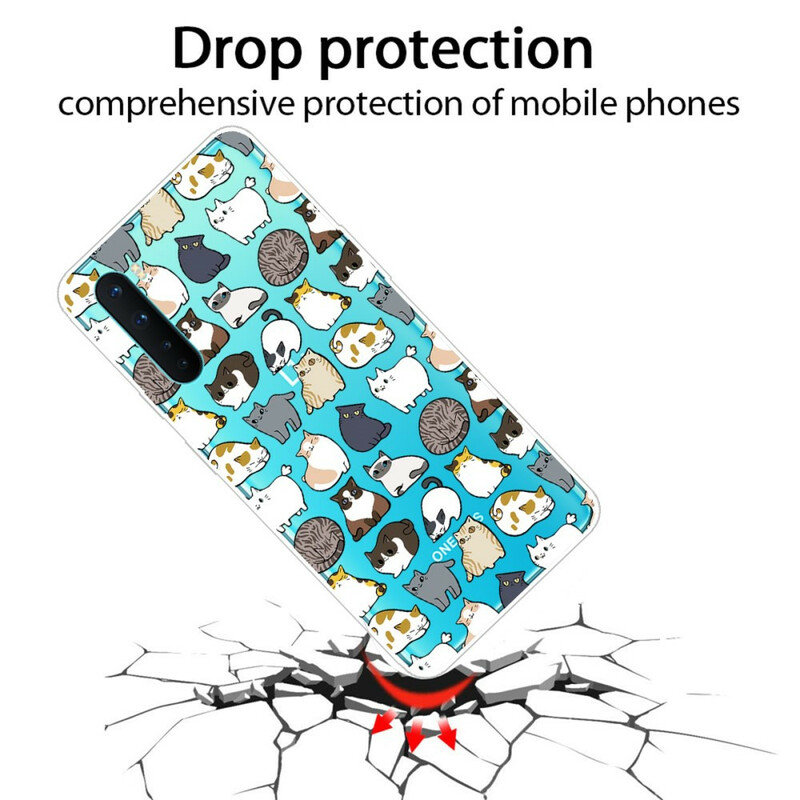 Coque OnePlus Nord Transparente Multiples Chats
