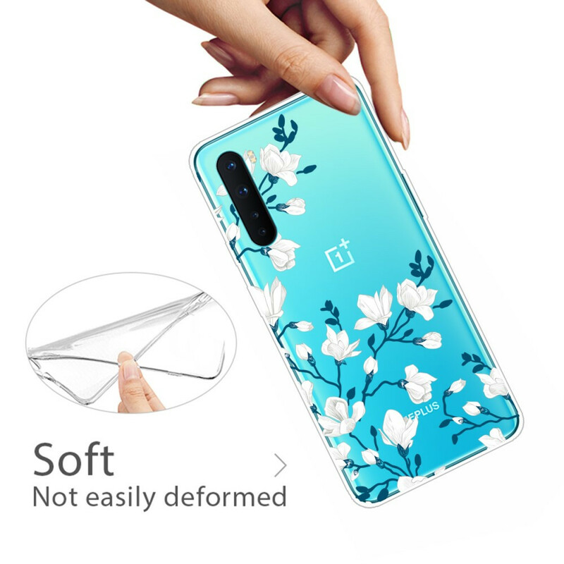 Coque OnePlus Nord Fleurs Blanches