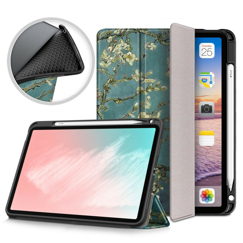 Smart Case iPad Air 10.9" (2020) Branches Fleuries avec Porte-Stylet