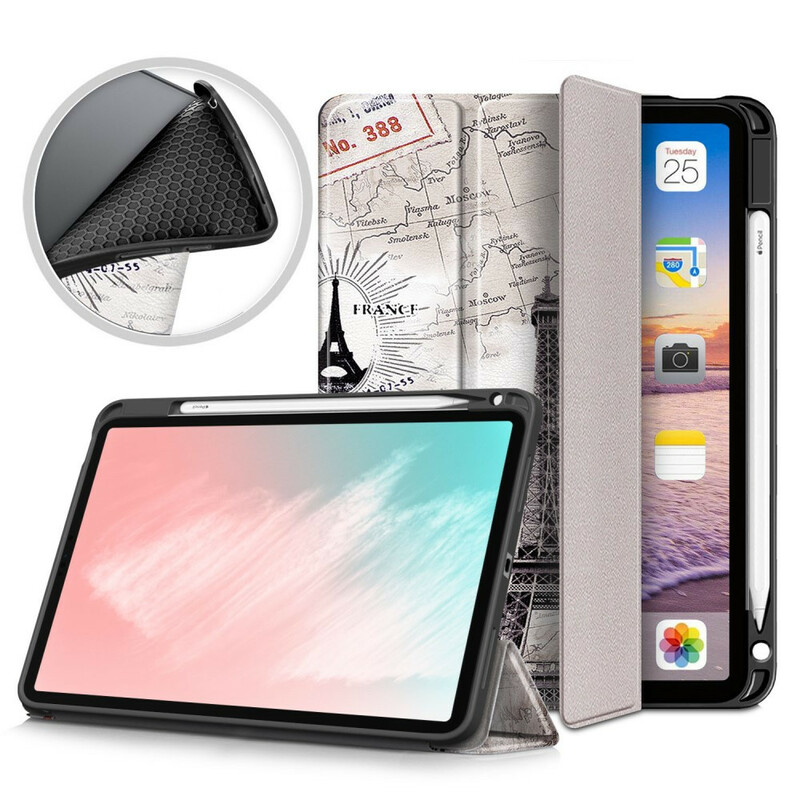 Smart Case iPad Air 10.9" (2020) Tour Eiffel Rétro avec Porte-Stylet