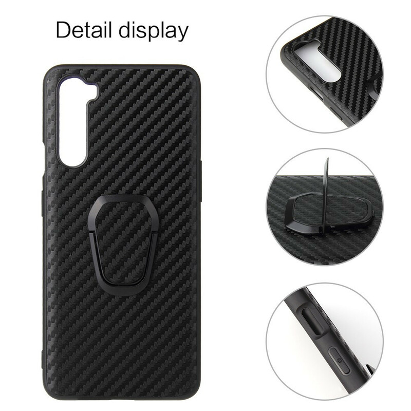 Coque OnePlus Nord Fibre Carbone Anneau-Support