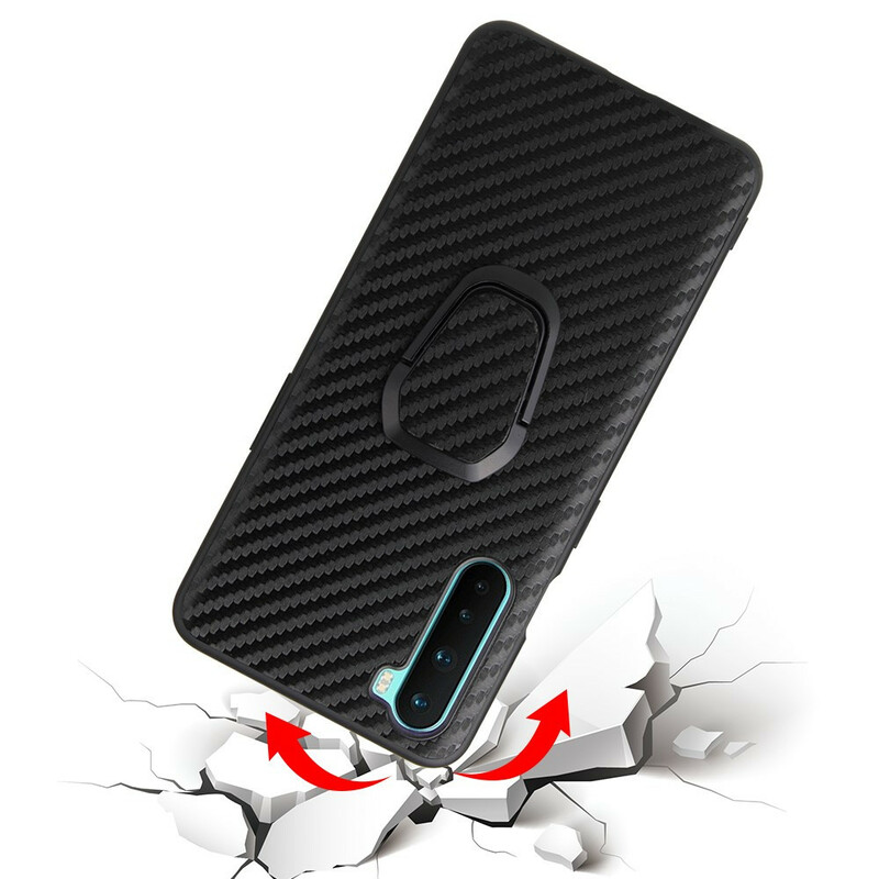 Coque OnePlus Nord Fibre Carbone Anneau-Support Coque OnePlus Nord Fibre Carbone Anneau-Support