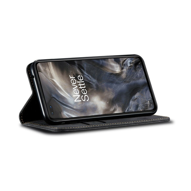 Flip Cover OnePlus Nord Simili Cuir Texture Jeans Flip Cover OnePlus Nord Simili Cuir Texture Jeans