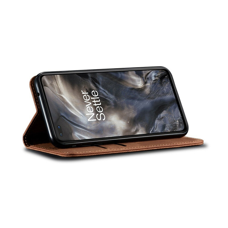 Flip Cover OnePlus Nord Simili Cuir Texture Jeans Flip Cover OnePlus Nord Simili Cuir Texture Jeans
