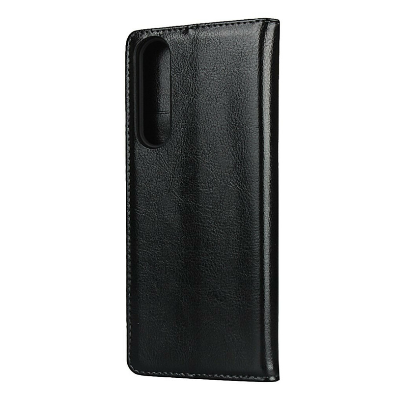 Flip Cover Sony Xperia 1 II Cuir Véritable Pureté Flip Cover Sony Xperia 1 II Cuir Véritable Pureté