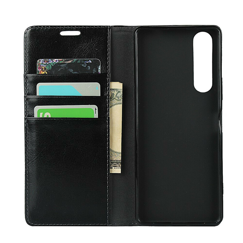 Flip Cover Sony Xperia 1 II Cuir Véritable Pureté Flip Cover Sony Xperia 1 II Cuir Véritable Pureté