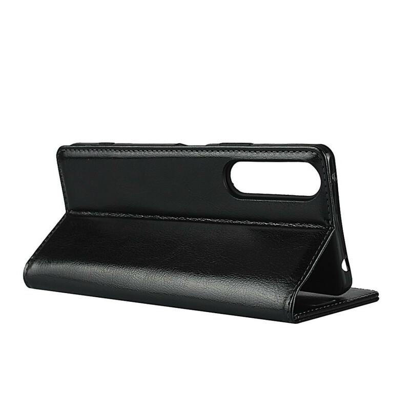 Flip Cover Sony Xperia 1 II Cuir Véritable Pureté Flip Cover Sony Xperia 1 II Cuir Véritable Pureté