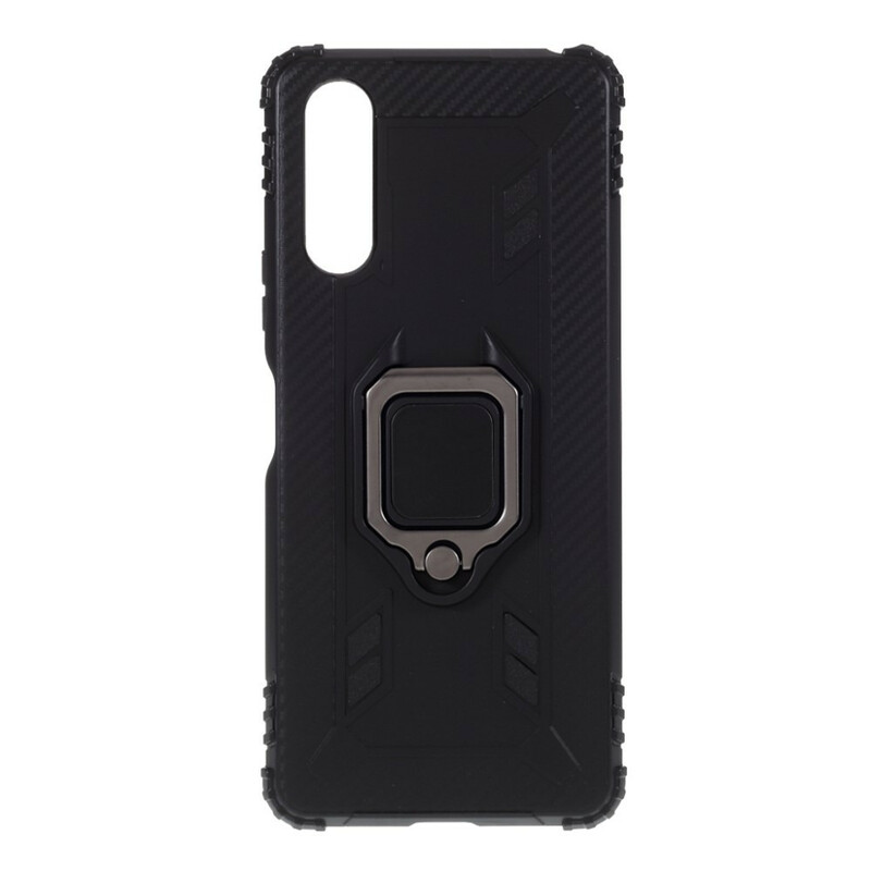 Coque Sony Xperia 10 II Ring et Fibre Carbone Coque Sony Xperia 10 II Ring et Fibre Carbone
