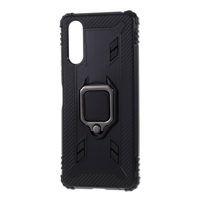 Coque Sony Xperia 10 II Ring et Fibre Carbone Coque Sony Xperia 10 II Ring et Fibre Carbone