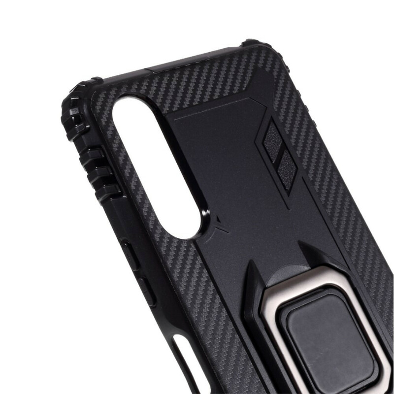 Coque Sony Xperia 10 II Ring et Fibre Carbone Coque Sony Xperia 10 II Ring et Fibre Carbone