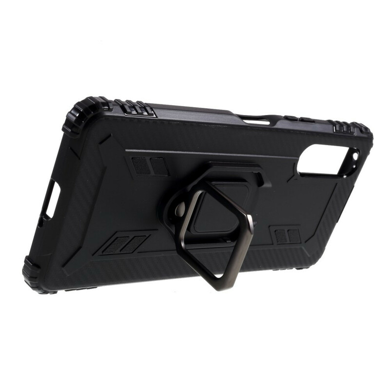 Coque Sony Xperia 10 II Ring et Fibre Carbone Coque Sony Xperia 10 II Ring et Fibre Carbone