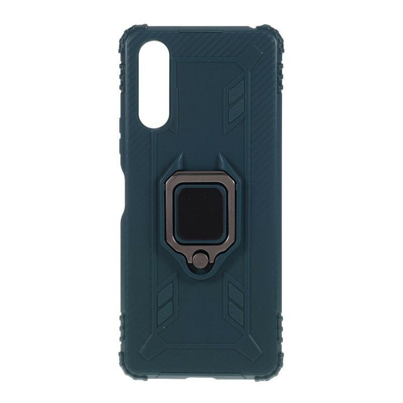 Coque Sony Xperia 10 II Ring et Fibre Carbone Coque Sony Xperia 10 II Ring et Fibre Carbone