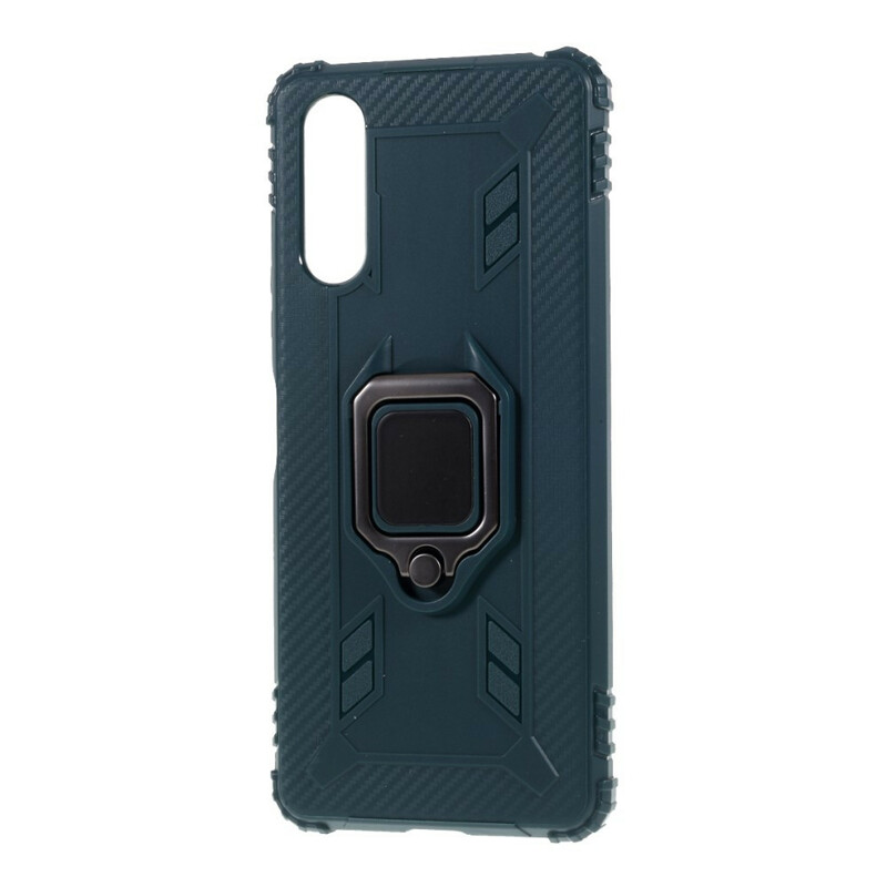 Coque Sony Xperia 10 II Ring et Fibre Carbone Coque Sony Xperia 10 II Ring et Fibre Carbone