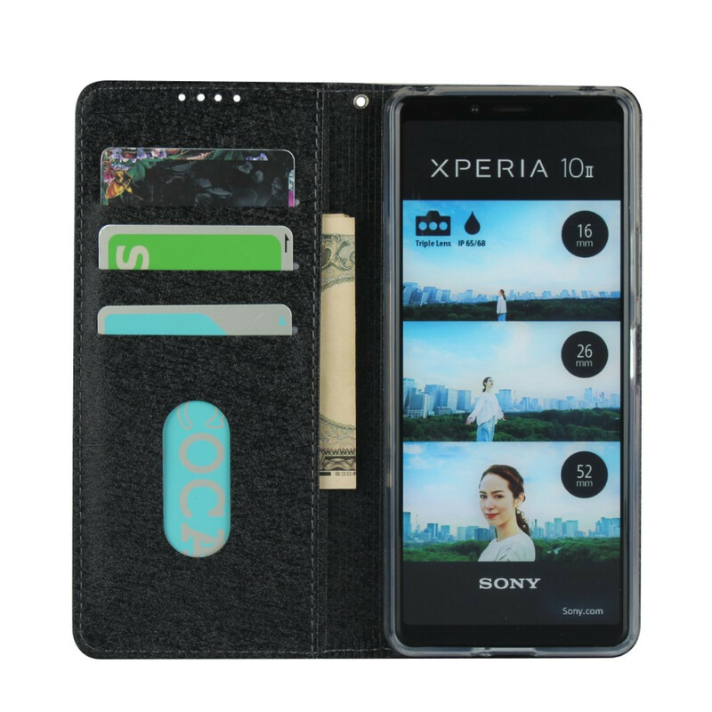 Flip Cover Sony Xperia 10 II Style Cuir Douceur avec Lanière Flip Cover Sony Xperia 10 II Style Cuir Douceur avec Lanière
