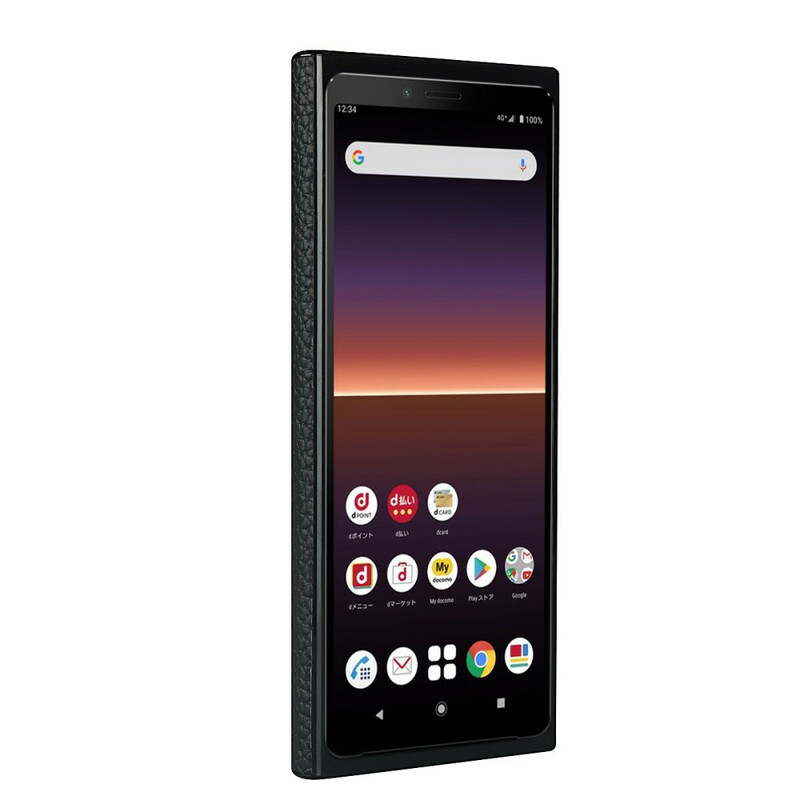 Coque Sony Xperia 10 II Véritable Cuir Litchi avec Lanière Coque Sony Xperia 10 II Véritable Cuir Litchi avec Lanière