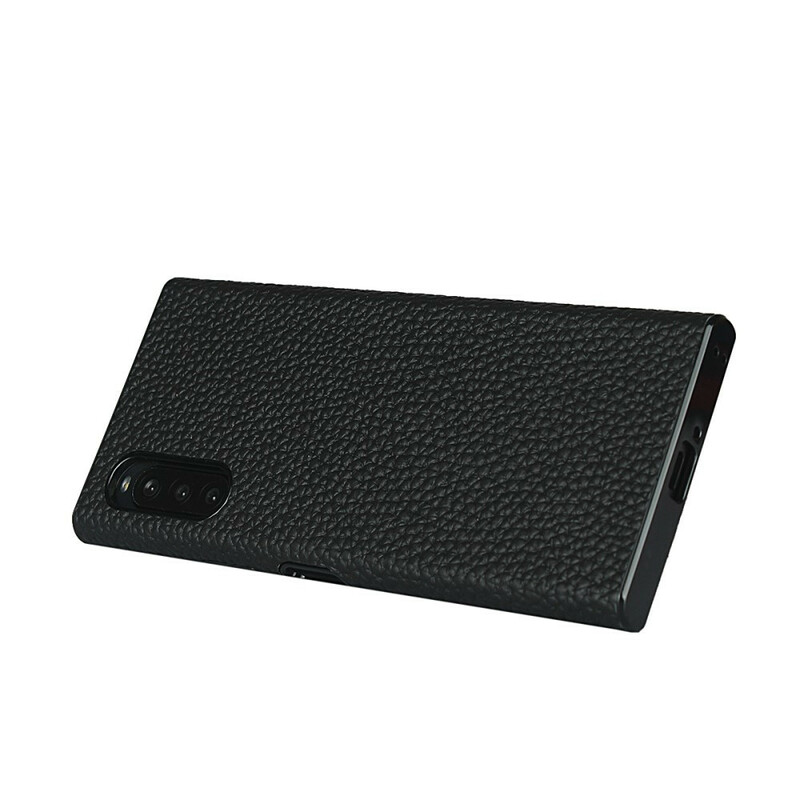 Coque Sony Xperia 10 II Véritable Cuir Litchi avec Lanière Coque Sony Xperia 10 II Véritable Cuir Litchi avec Lanière