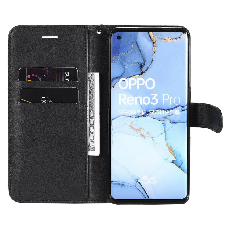 Housse Oppo Find X2 Neo Solid Color Serie à Lanière Housse Oppo Find X2 Neo Solid Color Serie à Lanière