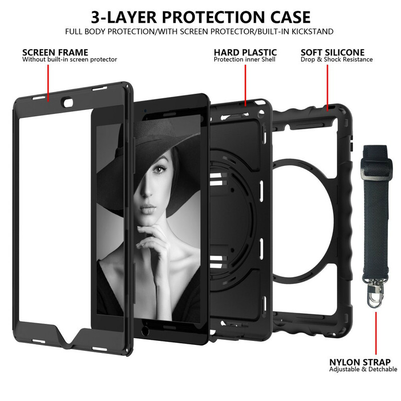 Coque iPad 10.2" (2020) (2019) Ultra Résistante Sangle et Bandoulière Coque iPad 10.2" (2020) (2019) Ultra Résistante Sangle et Bandoulière