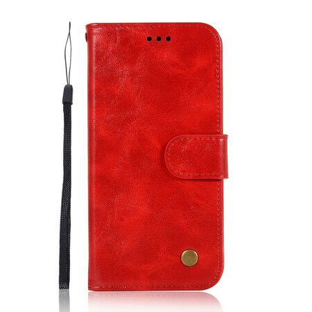 Housse Huawei Y6p Effet Cuir Vintage à Lanière