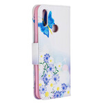 Housse Samsung Galaxy A10s Papillons et Fleurs Peints