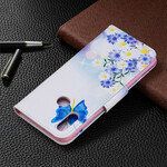 Housse Samsung Galaxy A10s Papillons et Fleurs Peints