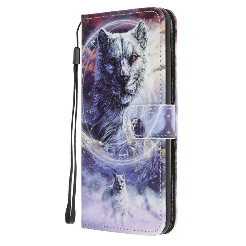 Housse Samsung Galaxy S20 FE Loup en Hiver avec Lanière Housse Samsung Galaxy S20 FE Loup en Hiver avec Lanière
