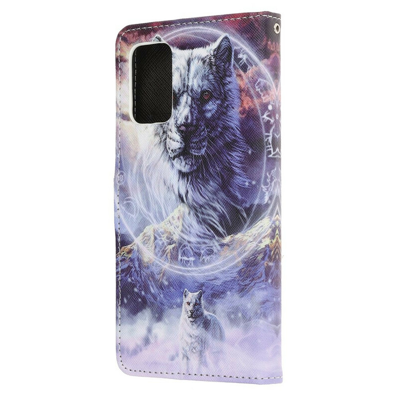 Housse Samsung Galaxy S20 FE Loup en Hiver avec Lanière Housse Samsung Galaxy S20 FE Loup en Hiver avec Lanière