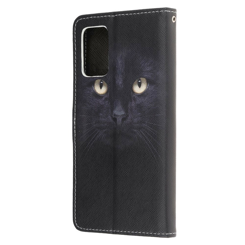 Housse Samsung Galaxy S20 FE Yeux de Chat Noir à Lanière Housse Samsung Galaxy S20 FE Yeux de Chat Noir à Lanière