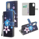 Housse Samsung Galaxy S20 FE Fleurs Lunaires à Lanière Housse Samsung Galaxy S20 FE Fleurs Lunaires à Lanière