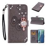Housse Samsung Galaxy Note 20 Hibou Mandala et Breloque Housse Samsung Galaxy Note 20 Hibou Mandala et Breloque
