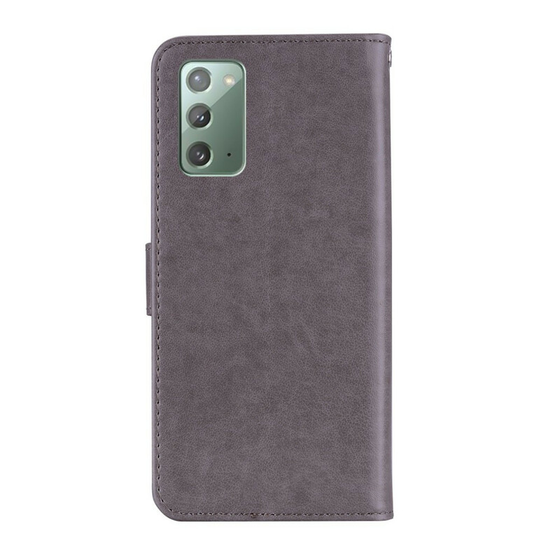 Housse Samsung Galaxy Note 20 Hibou Mandala et Breloque