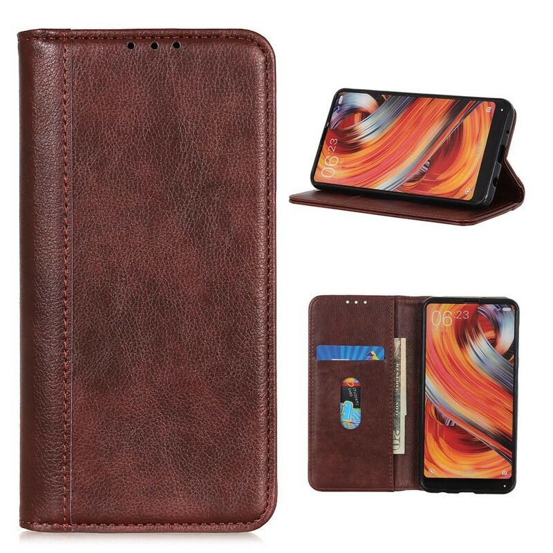 Flip Cover Samsung Galaxy S20 FE Cuir Litchi Fendu Classique