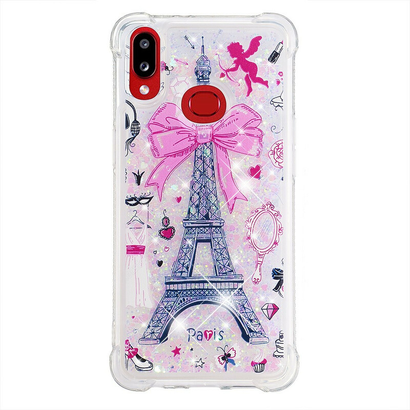 Coque Samsung Galaxy A10s La Tour Eiffel Paillettes