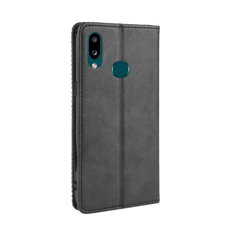 Flip Cover Samsung Galaxy A10s Effet Cuir Vintage Stylisé Flip Cover Samsung Galaxy A10s Effet Cuir Vintage Stylisé