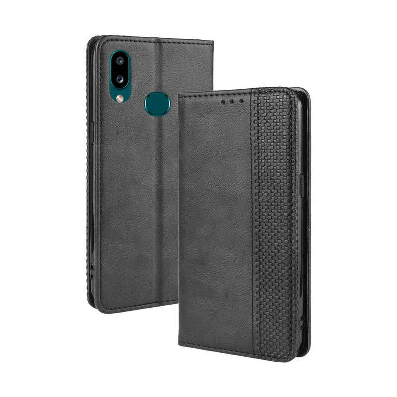 Flip Cover Samsung Galaxy A10s Effet Cuir Vintage Stylisé Flip Cover Samsung Galaxy A10s Effet Cuir Vintage Stylisé