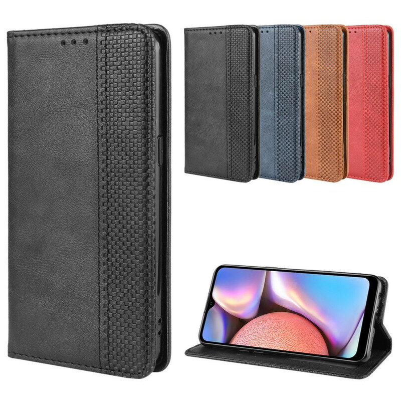 Flip Cover Samsung Galaxy A10s Effet Cuir Vintage Stylisé Flip Cover Samsung Galaxy A10s Effet Cuir Vintage Stylisé