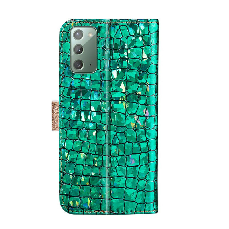 Housse Samsung Galaxy Note 20 Croco Diamants
