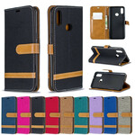 Housse Samsung Galaxy A10s Tissu et Effet Cuir à Lanière Housse Samsung Galaxy A10s Tissu et Effet Cuir à Lanière
