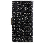 Housse Samsung Galaxy A10s Dentelle Porte-Monnaie à Lanière Housse Samsung Galaxy A10s Dentelle Porte-Monnaie à Lanière