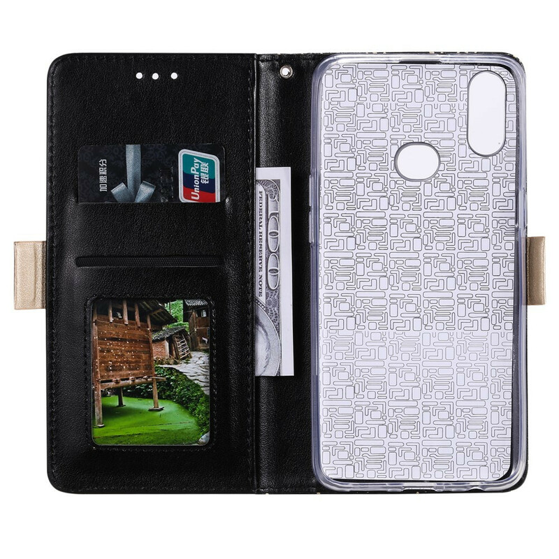 Housse Samsung Galaxy A10s Dentelle Porte-Monnaie à Lanière Housse Samsung Galaxy A10s Dentelle Porte-Monnaie à Lanière