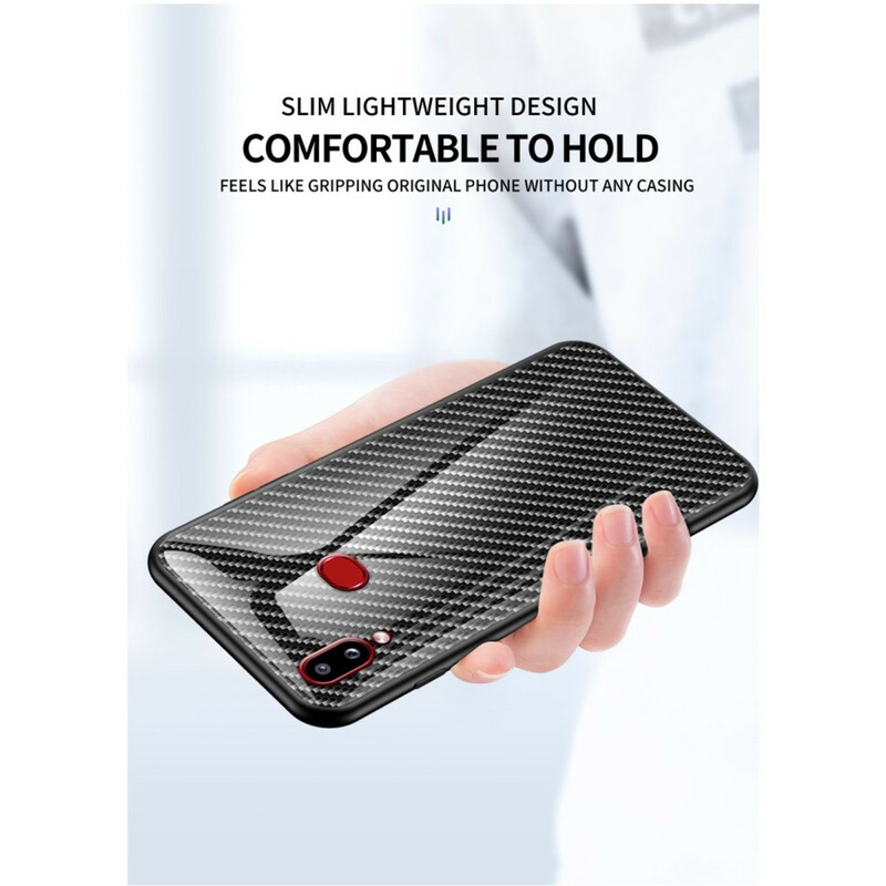 Coque Samsung Galaxy A10s Verre Trempé Fibre Carbone Coque Samsung Galaxy A10s Verre Trempé Fibre Carbone