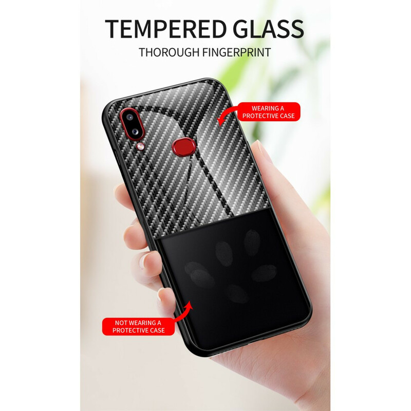 Coque Samsung Galaxy A10s Verre Trempé Fibre Carbone