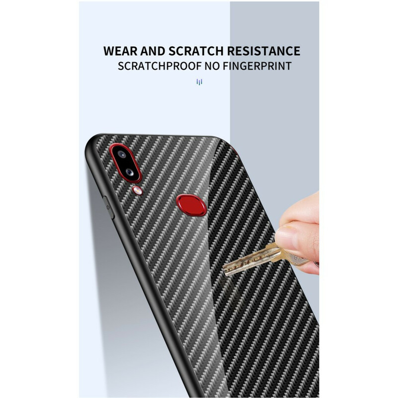 Coque Samsung Galaxy A10s Verre Trempé Fibre Carbone Coque Samsung Galaxy A10s Verre Trempé Fibre Carbone