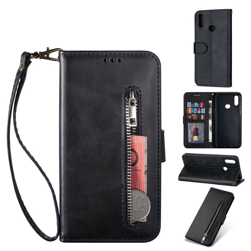 Housse Samsung Galaxy A10s Porte-monnaie avec Lanière Housse Samsung Galaxy A10s Porte-monnaie avec Lanière