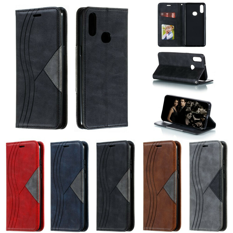 Flip Cover Samsung Galaxy A10s Style Cuir Vague Flip Cover Samsung Galaxy A10s Style Cuir Vague